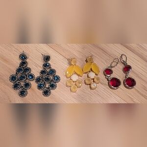 Elegant Yellow and White Gemstone Earrings